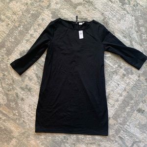 NWT GAP long sleeve Black shift dress | size L